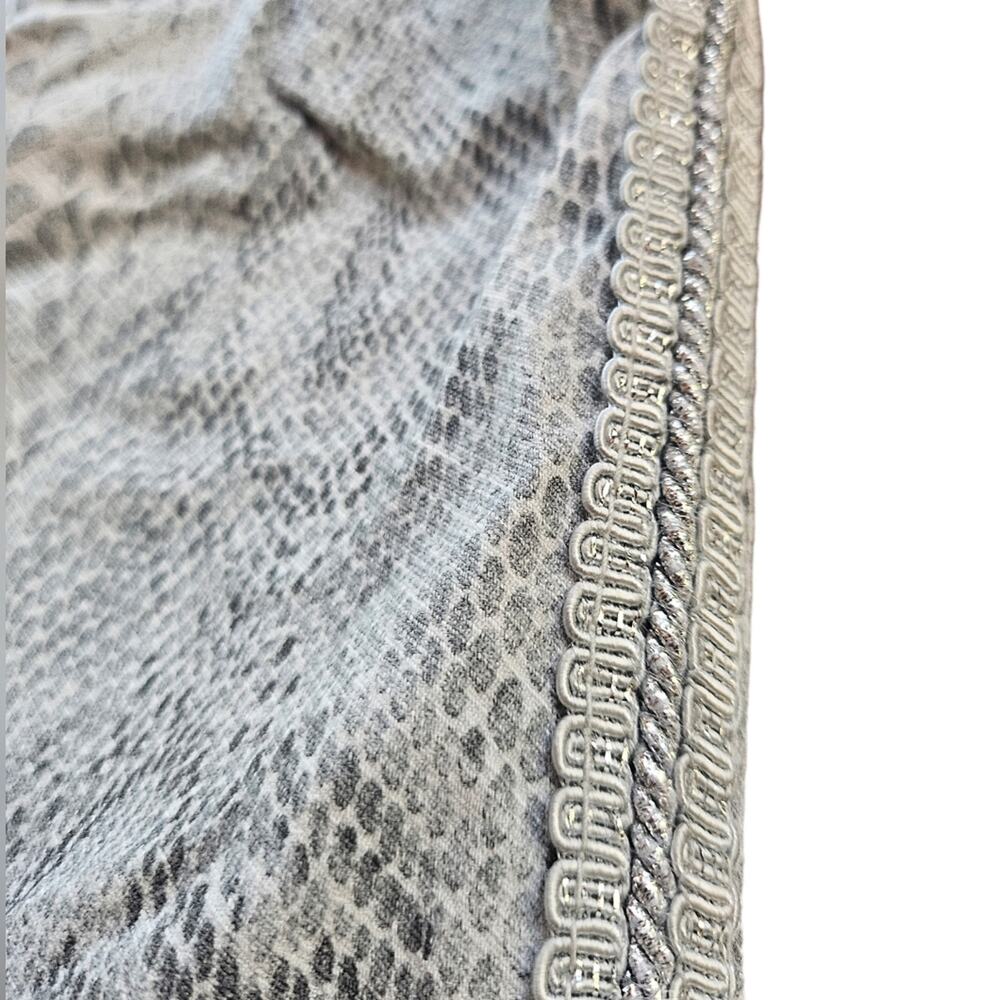 Venti 6 Pants Women L Fashion Snake Print Drawstring Straight Leg Pull On Gray - Picture 3 of 10